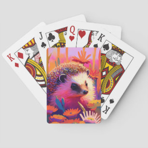 Jeu De Cartes Hérisson Animal Portrait Peinture Faune Extérieur