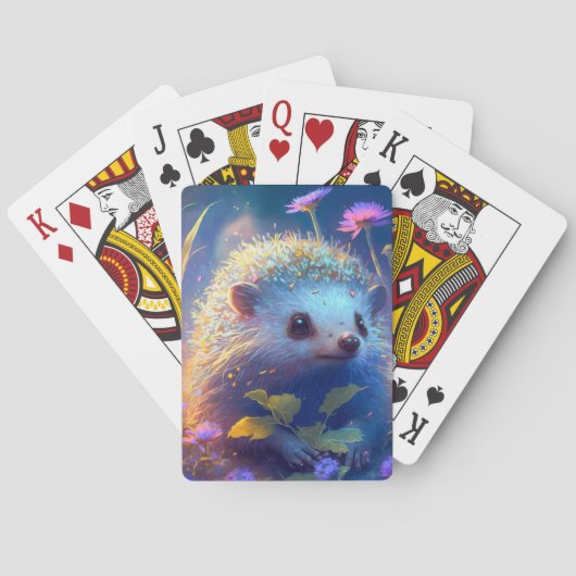 Jeu De Cartes Hérisson Animal Portrait Peinture Faune Extérieur (dos)