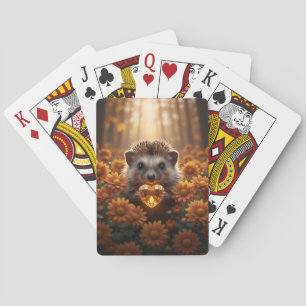 Jeu De Cartes Hérisson mignon de novembre avec cœur de topaze