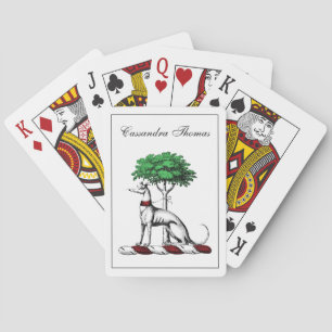 Jeu De Cartes Héritier de Greyhound Whippet avec arbre héraldiqu