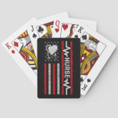 Jeu De Cartes Héros américain Drapeau Héros Coeur Infirmière App (dos)