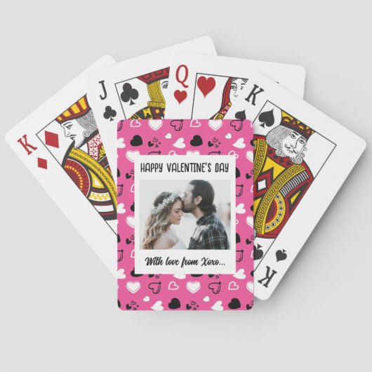 Jeu De Cartes Heureuse Sainte-Valentin avec carte d'amour (dos)