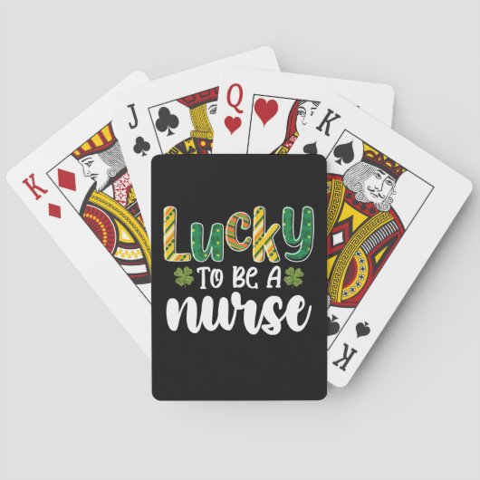 Jeu De Cartes Heureux d'être infirmière St Patrick's Day (dos)