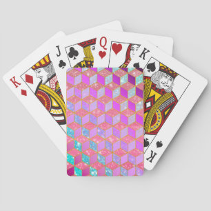Jeu De Cartes Hexagon en forme de diamant doré en Pastel V