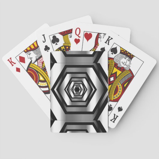 Jeu De Cartes Hexagone d'acier inoxydable (dos)