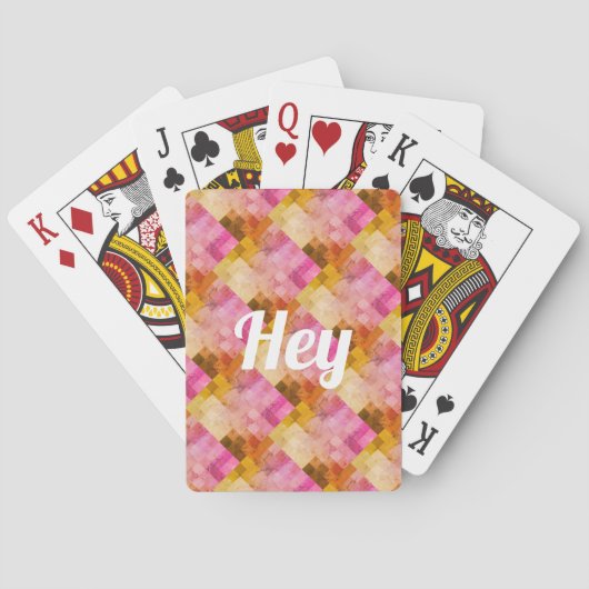 Jeu De Cartes Hey Pink Watercolor Motif géométrique (dos)