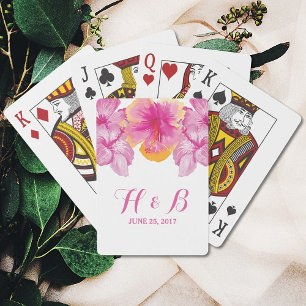 Jeu De Cartes Hibiscus brossé Floral Mariage jouer cartes