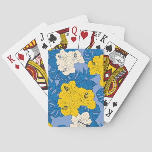 Jeu De Cartes Hibiscus fleurs et feuilles (dos)