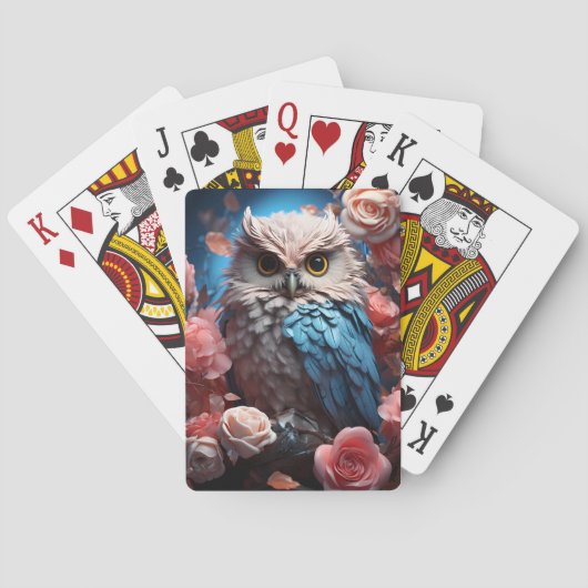 Jeu De Cartes Hibou et Roses (dos)
