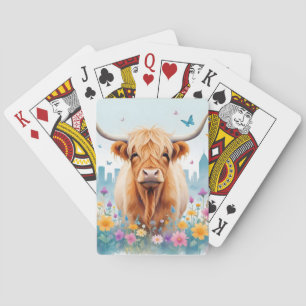 Jeu De Cartes Highland Cow Animal Vintage Nature Forêt Art City