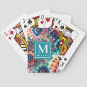 Jeu De Cartes Hippie Retro Cravate-Dye Monogrammé (dos)