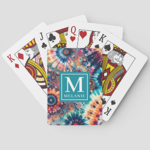 Jeu De Cartes Hippie Retro Cravate-Dye Monogrammé