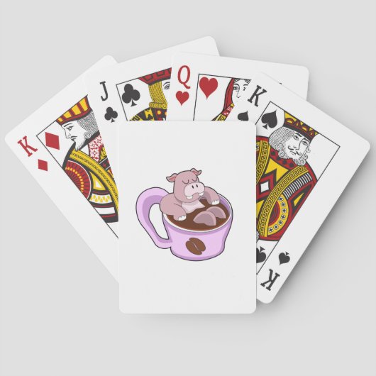 Jeu De Cartes Hippo avec la coupe du café (dos)
