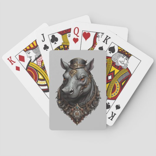 Jeu De Cartes Hippo Steampunk Design, (dos)