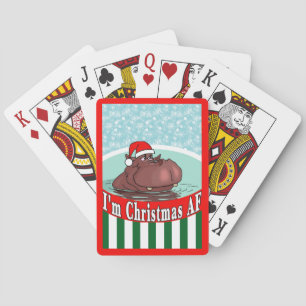 Jeu De Cartes Hippopotame de Noël dans un bain à remous - Noël A