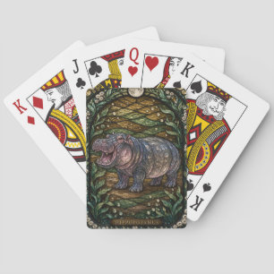 Jeu De Cartes Hippopotame Large Rivière Illumina Verre Cathédral