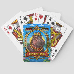 Jeu De Cartes Hippopotame Rétro Pixel Art 8-Bit