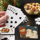 Jeu De Cartes Hiver Nuit Snowman Fun (In Situ)
