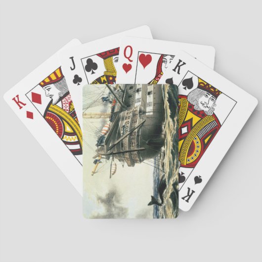 Jeu De Cartes HMS Agamemnon posant le câble Atlantique d'origine (dos)