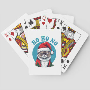 Jeu De Cartes Ho ho non - drôle de chat grumpy santa