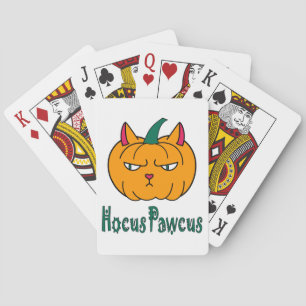 Jeu De Cartes Hocus pawcus Halloween citrouille ginger cat magie