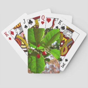 Jeu De Cartes Holly Feuilles II Vacances Nature Botanique