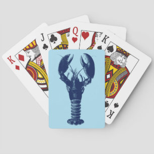 Jeu De Cartes Homard bleu marine sur bleu clair  