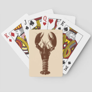 Jeu De Cartes Homard Brown foncé sur beige clair
