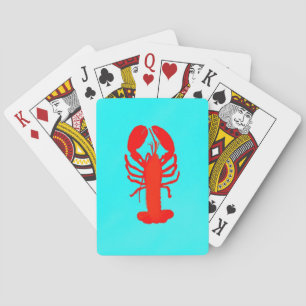 Jeu De Cartes homard corail bleu océan marin pêche