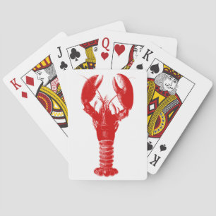 Jeu De Cartes Homard rouge profond sur blanc