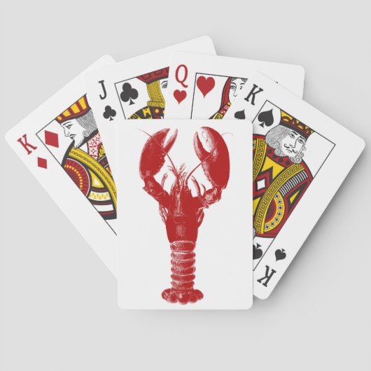 Jeu De Cartes Homard rouge profond sur blanc (dos)