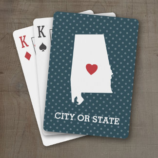 Jeu De Cartes Home State Artwork with City Option - Alabama
