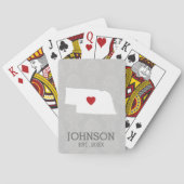 Jeu De Cartes Home State Map Art - Nom personnalisé Nebraska (dos)