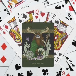 Jeu De Cartes Homme aux bois celtiques verts