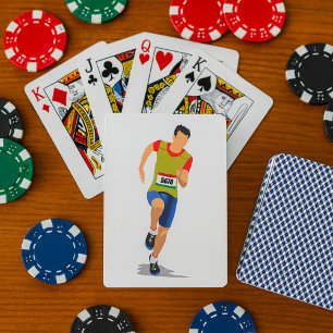 Jeu De Cartes Homme Coureur Athlétisme Jouer Cartes