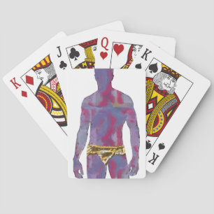 Jeu De Cartes Homme en sous-vêtements dorés