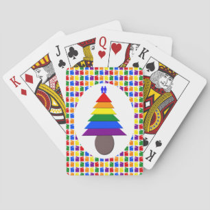 Jeu De Cartes Hommes gais Arbre de Noël arc-en-ciel et présente