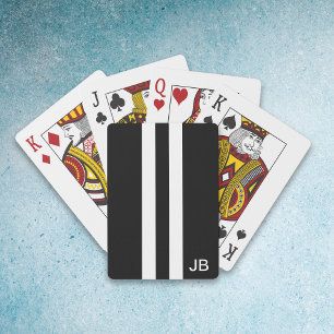Jeu De Cartes Hommes Noir et Blanc Monogramme Cartes de Jeu