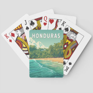 Jeu De Cartes Honduras Illustration Voyage Art Vintage