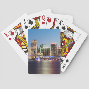 Jeu De Cartes Horizon lumineux de Miami du centre au crépuscule