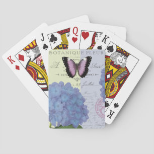 Jeu De Cartes hortensia et papillon vintages modernes