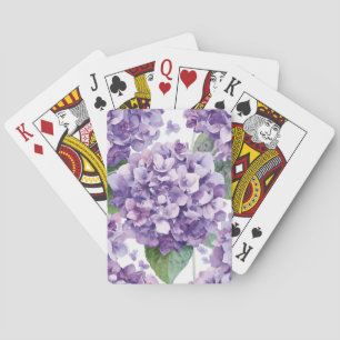 Jeu De Cartes Hortensia Violet Fleur Aquarelle Lavande Fleurit