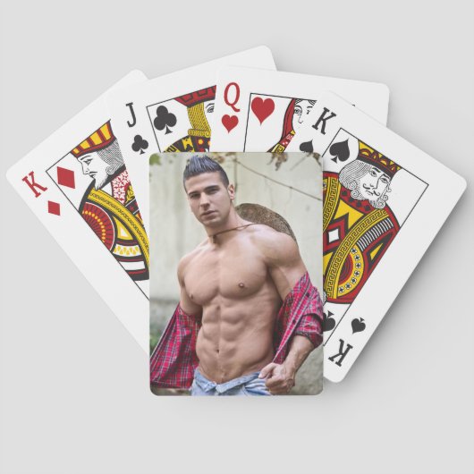 Jeu De Cartes Hot Guy Sexy Bare Poitrine Open Chemise Hunk Jouer (dos)