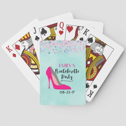 Jeu De Cartes Hot rose Stiletto High Heure Bachelorette Party (dos)