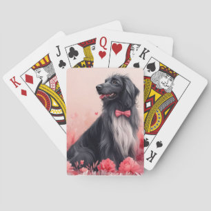 Jeu De Cartes Hound afghan avec Roses - Saint Valentin