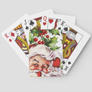 Jeu De Cartes Houx vintage du père noël élégant