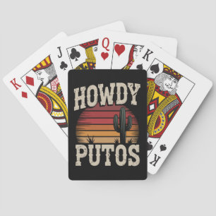 Jeu De Cartes Howdy Putos Funny Cactus Retro Vintage
