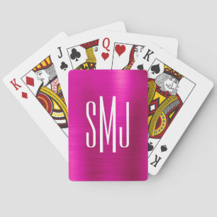 Jeu De Cartes Hubre rose chaud trois lettres Monogramme