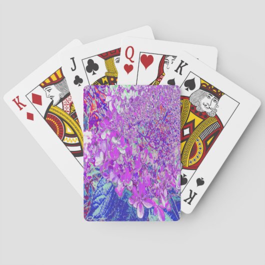 Jeu De Cartes Hydrangea élégant violet et bleu limelight (dos)
