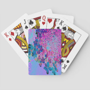 Jeu De Cartes Hydrangea Limelight Élégant Bleu Foncé et Magenta